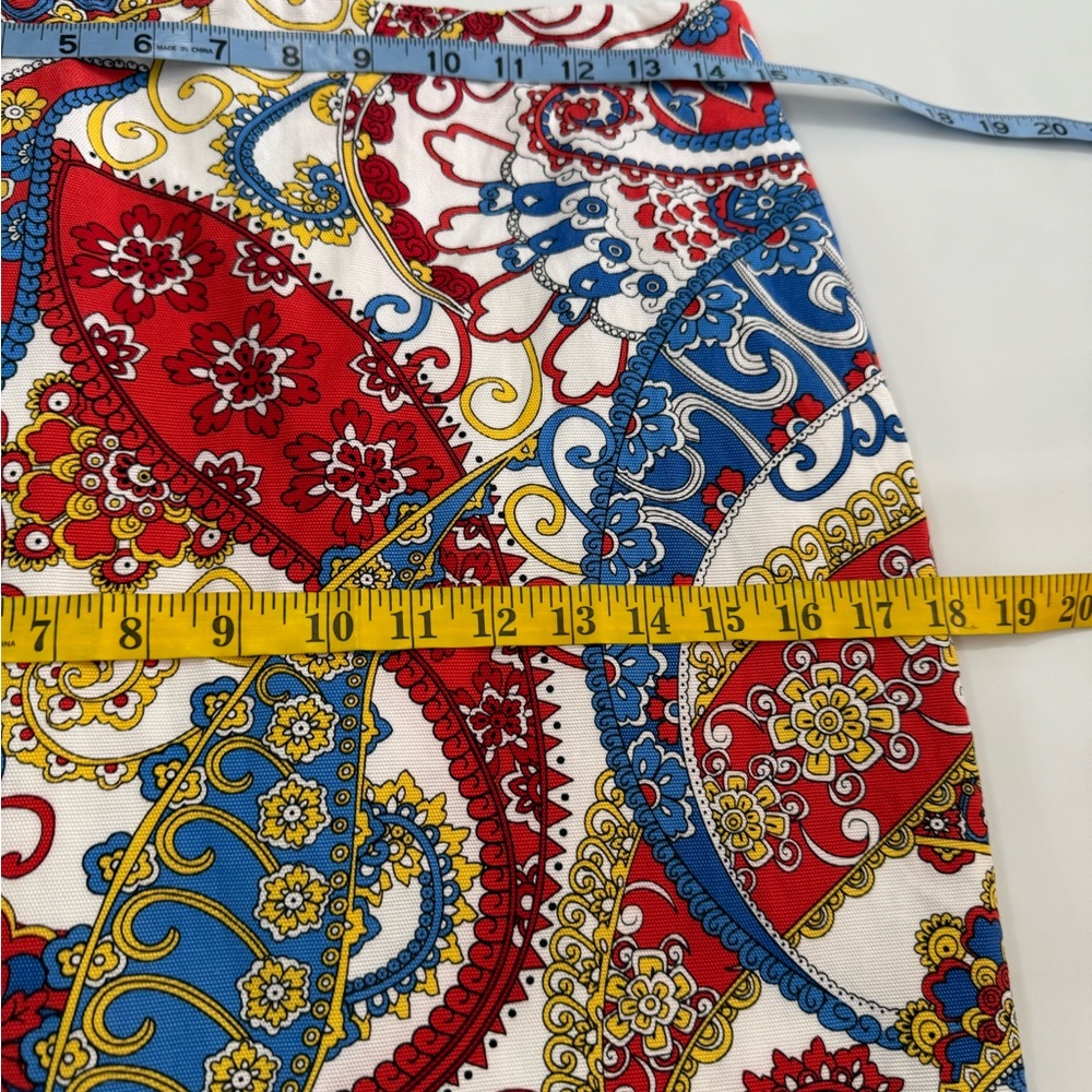 Talbot’s Colorful Paisley Print red, blue, yellow & white Pencil skirt size 6P - Picture 9 of 10